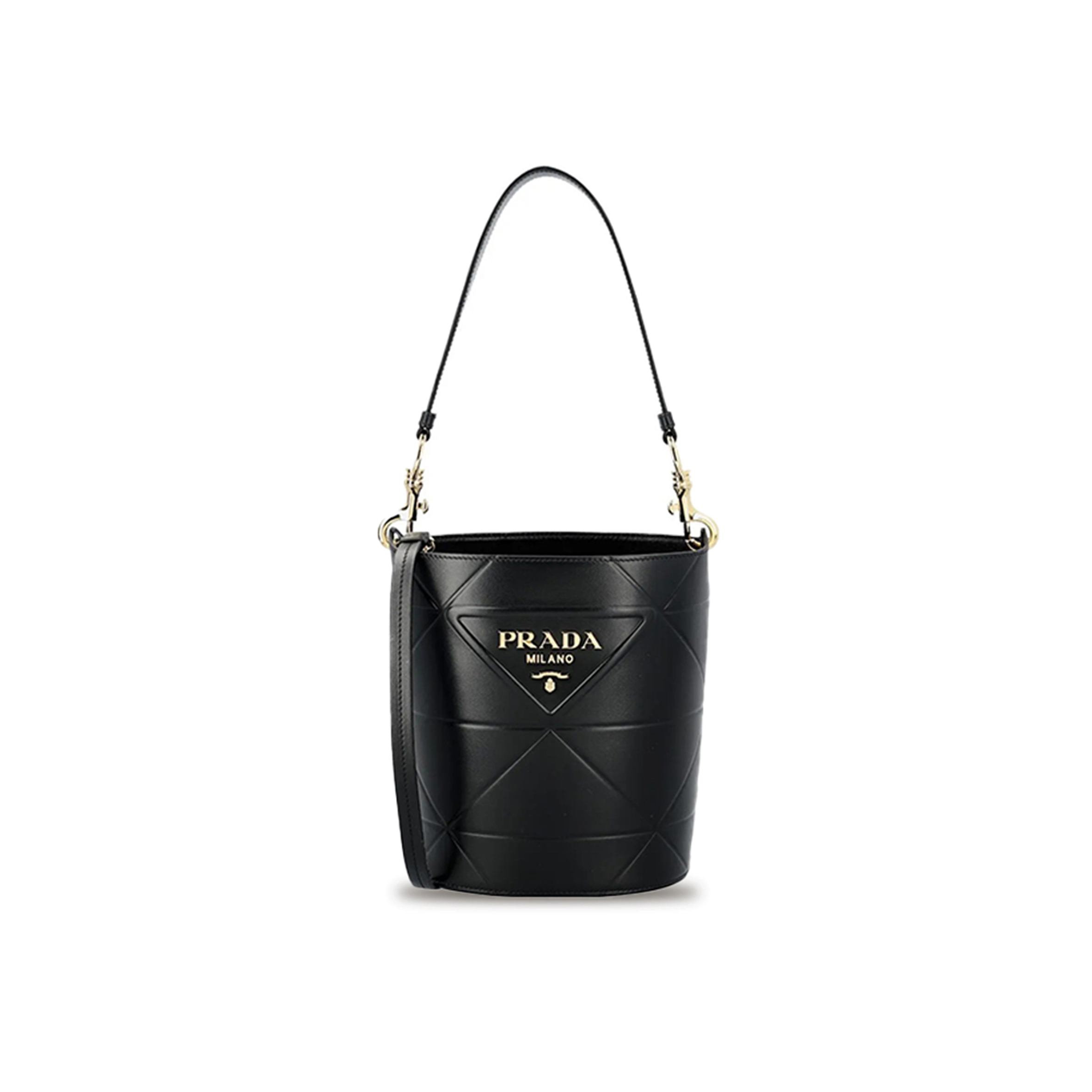 PRADA LEATHER HANDBAG BLACK IN LEATHER 1BA380 (22*20*14cm)